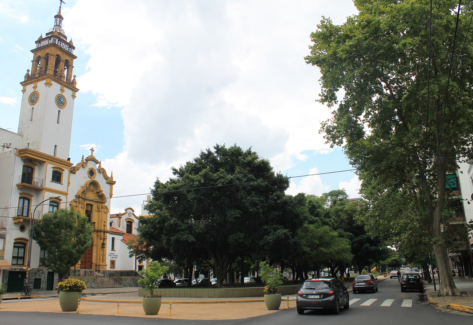Avenida San Isidro Labrador en barrio Saavedra Buenos Aires, calle arbolada residencial